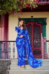 YNF7011 Chiffon With Foral Printed Pearl Lace Border Saree With Blouse Wholesale Clothing Suppliers In India